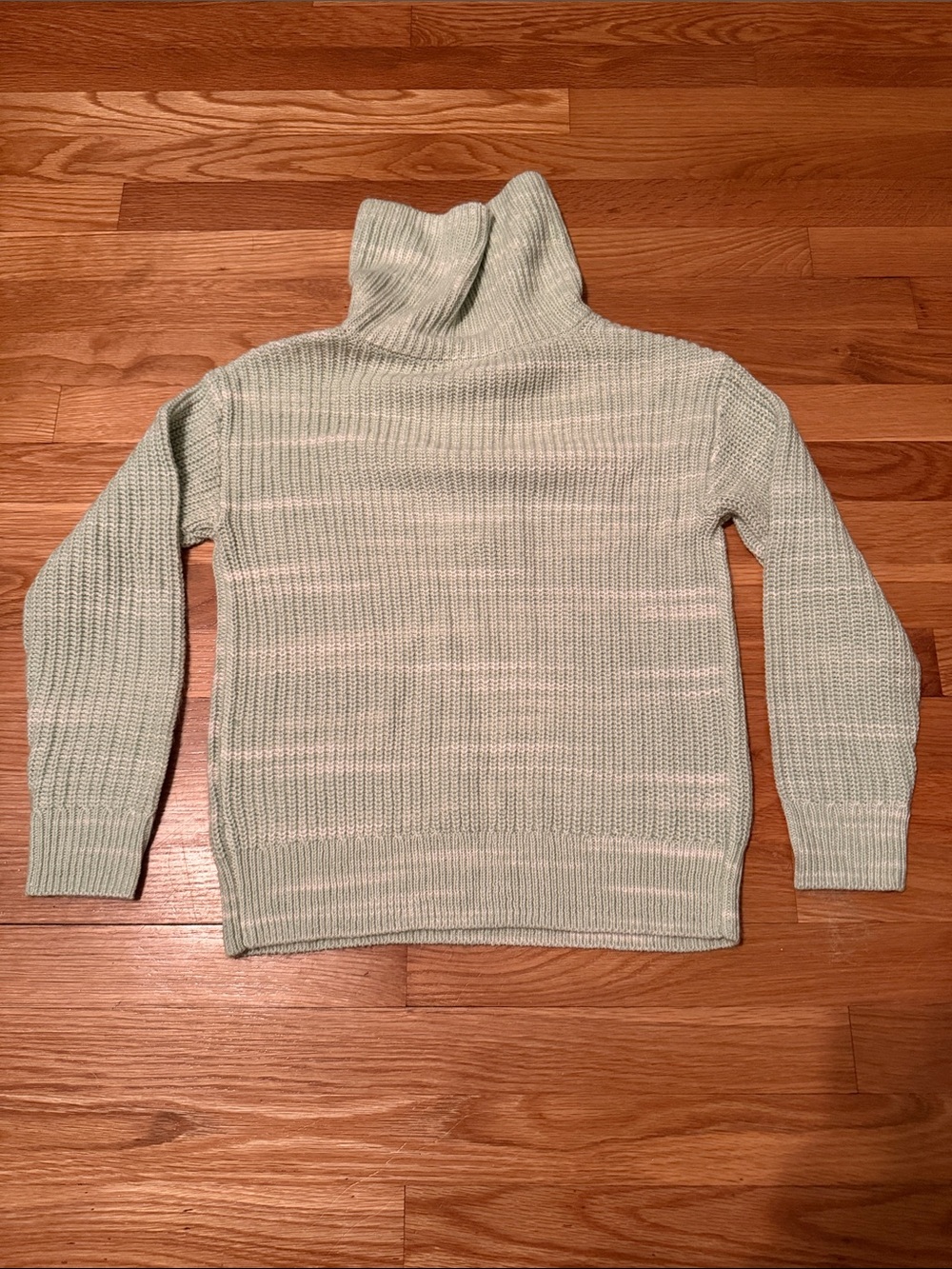 Talbots Light Green Half-Zip Cowl Sweater - Picture 7 of 9
